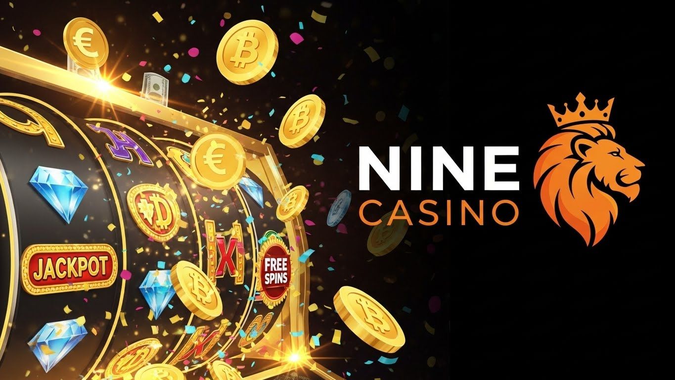 Nine Casino — Slots Jackpot Free Spins avec logo lion