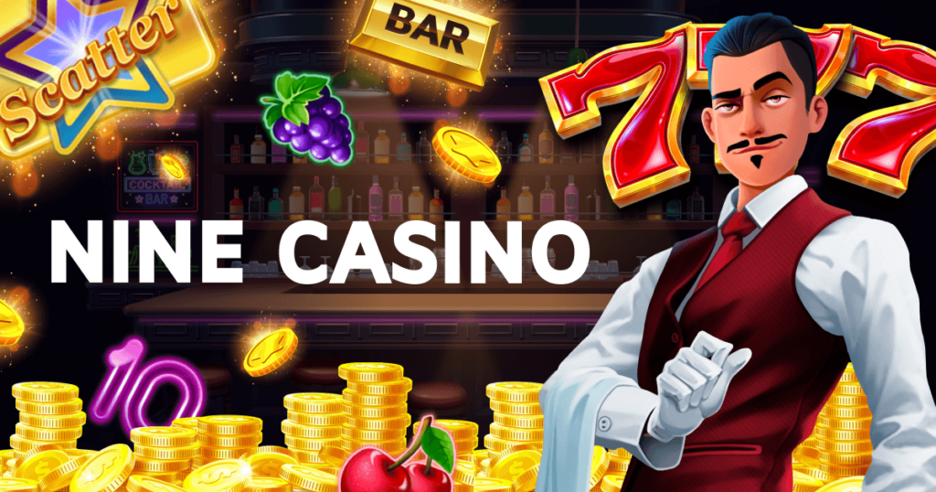 Nine Casino — Interface de jeu avec croupier et machines à sous